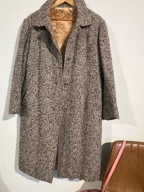 Vintage wool fur lined coat